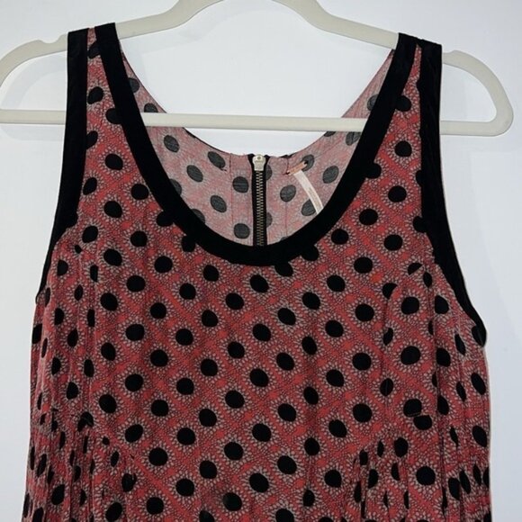 Free People Red Polka dot Molly Bohemian Tank Mini Swing dress size Small - Picture 5 of 12